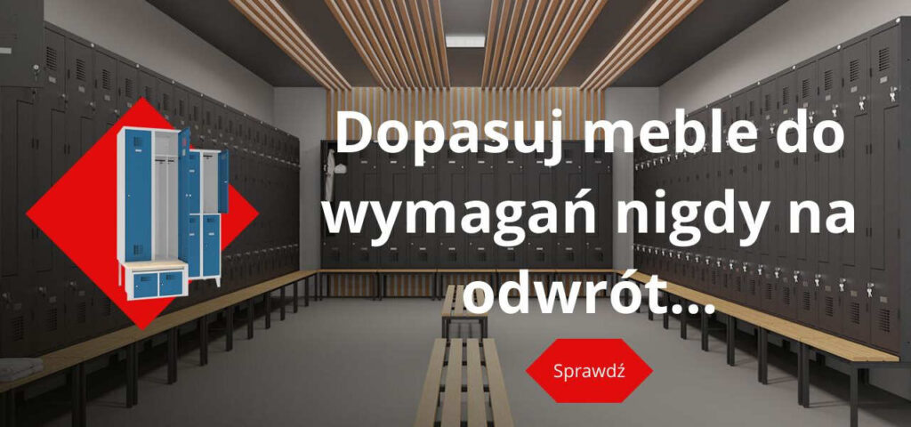 Funkcjonalne szafki metalowe dla pracowników w pomieszczeniach socjalnych Szafka pracownicza zamykana na klucz – meble metalowe od autoryzowanego dystrybutora