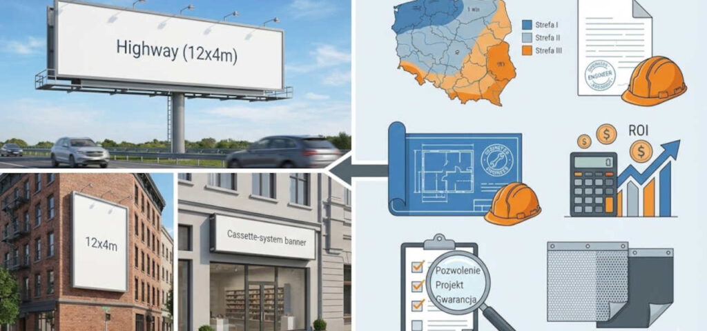 Jak wybrać konstrukcję pod baner reklamowy? Ceny, wskazówki i normy bezpieczeństwa Jak wybrać konstrukcję pod baner reklamowy? Ceny, wskazówki i normy bezpieczeństwa