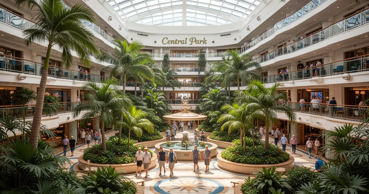 Wnętrze statku wycieczkowego Symphony of the Seas – strefa Central Park