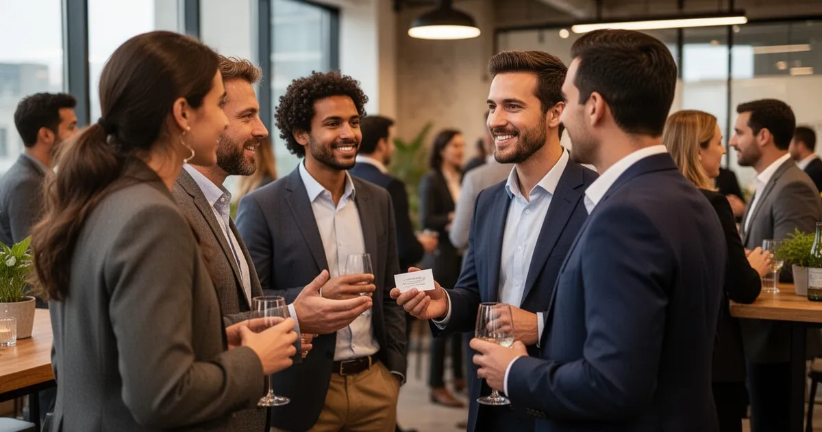 Ludzie podczas networkingu biznesowego