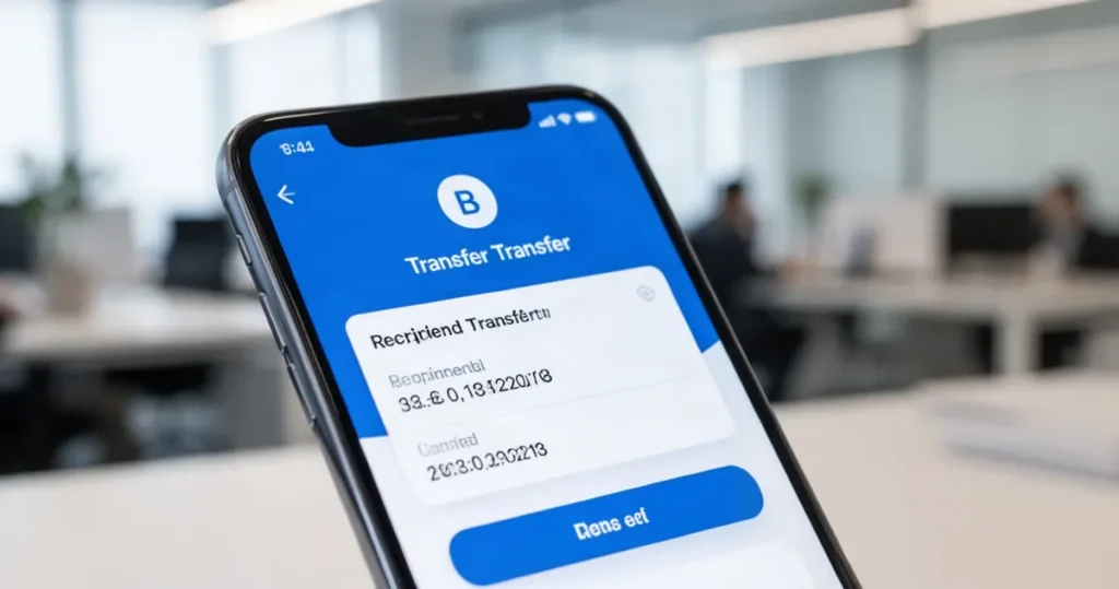 Jakie dane widzi odbiorca przelewu na telefon? Zbliżenie na ekran smartfona z powiadomieniem o przelewie bankowym na telefon, prezentujące dane odbiorcy.