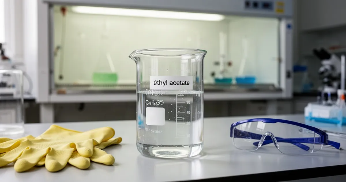 Bezbarwna ciecz w zlewce laboratoryjnej