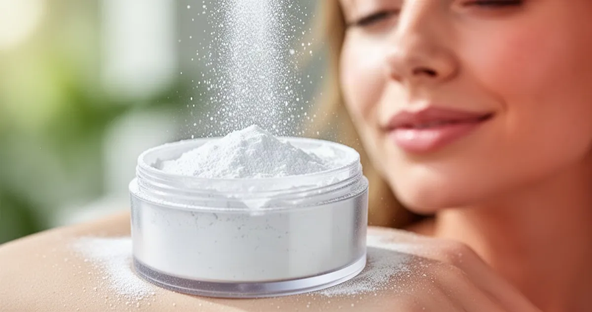 Drobny proszek krzemionkowy używany w kosmetykach matujących