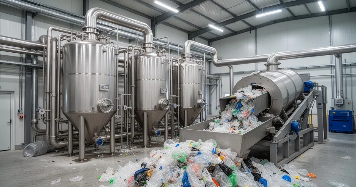 Instalacja przemysłowa do recyklingu chemicznego tworzyw sztucznych
