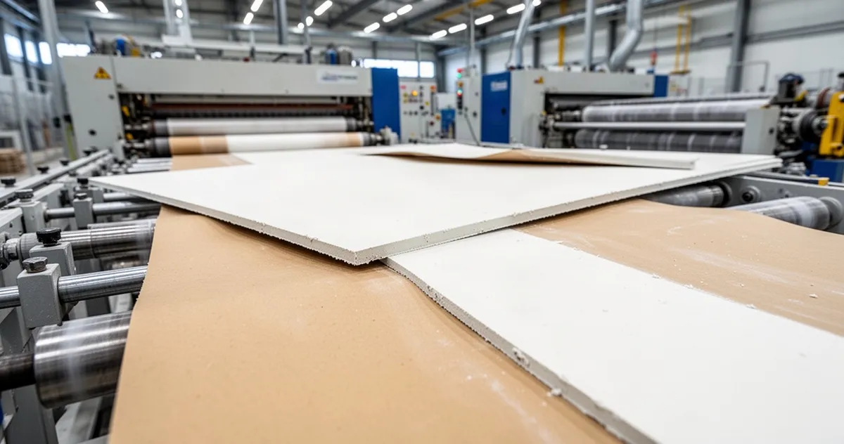Linia produkcyjna formująca wstęgę płyty gipsowo-kartonowej