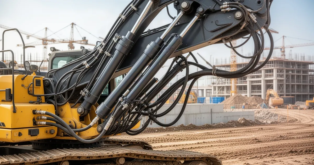 Koparka hydrauliczna na placu budowy